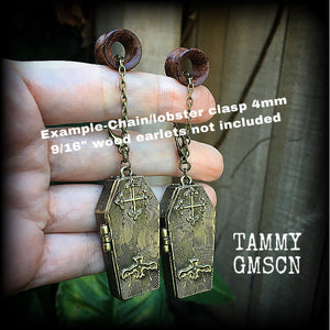 Bronze coffin earrings-Halloween earrings