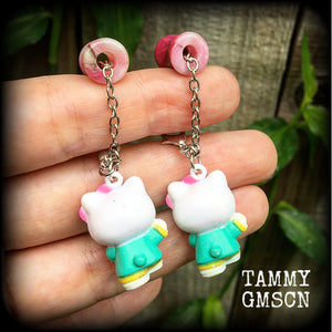 Hello Kitty earrings-Plug friendly earrings