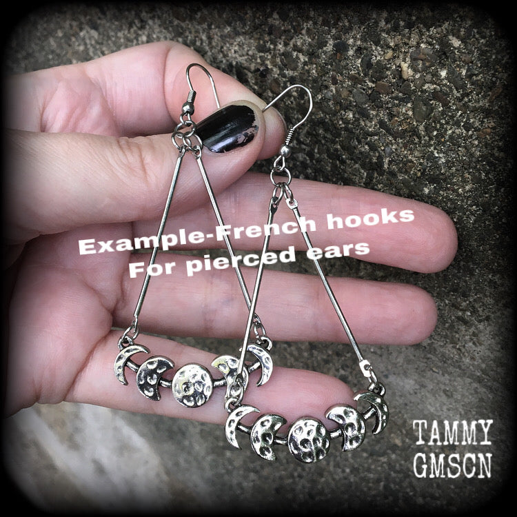 Moon phase earrings-Moon earrings