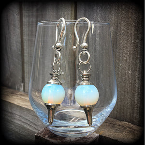 Moonstone ear hangers-Opalite earrings