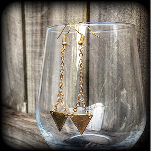 Triangle earrings-Geometric earrings