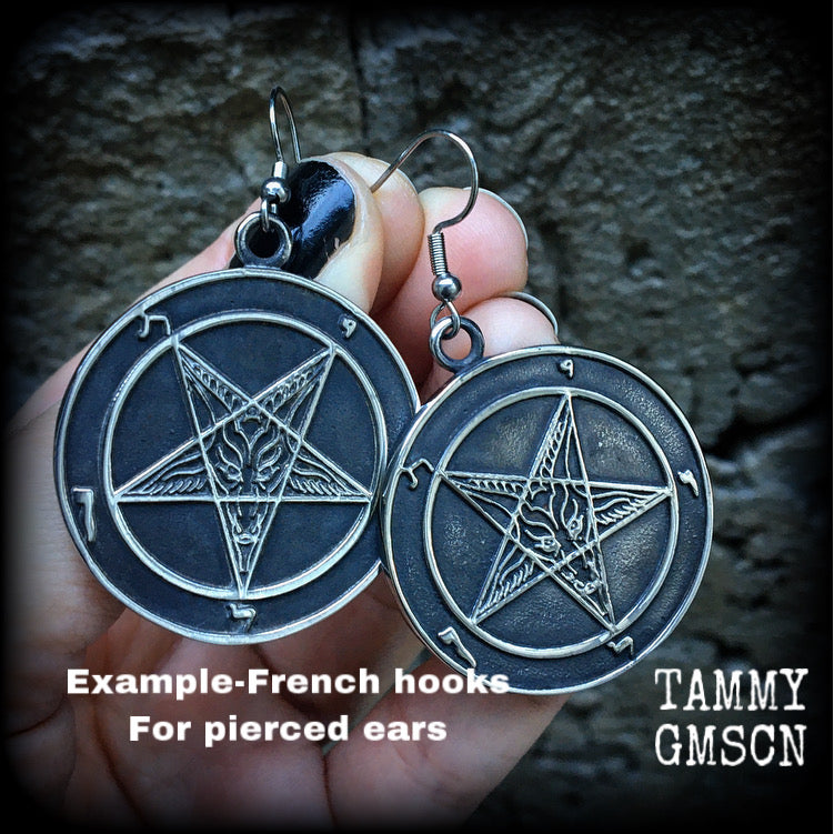 Baphomet earrings-Sigil of Lucifer earrings