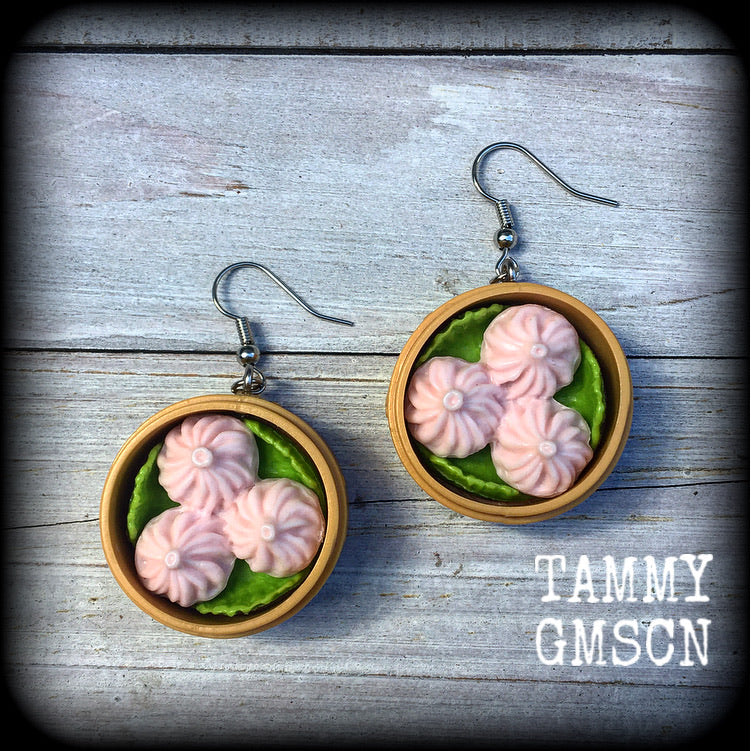 Pork Buns earrings-Dumpling earrings