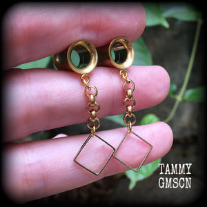 Diamond tunnel earrings-Geometric earrings