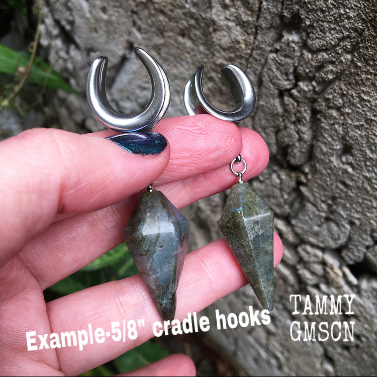 Labradorite ear weights-Gauged earrings