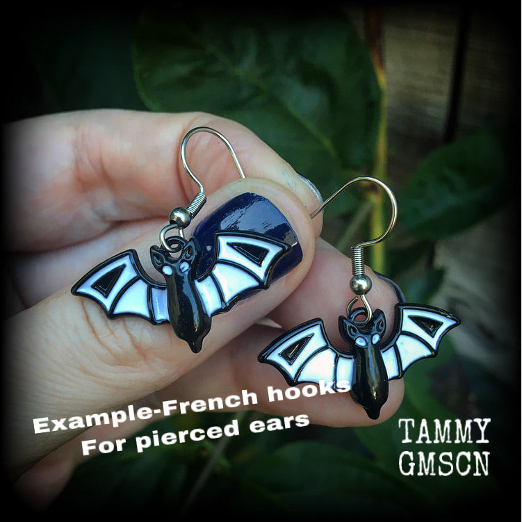 Spooky cute black bat earrings Bat earrings Nosferatu earrings Halloween earrings Halloween jewellery Gothic jewellery