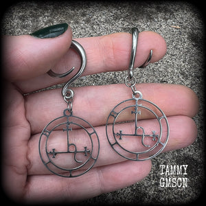 Sigil of Lilith gauged earrings