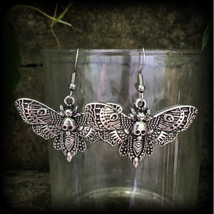 Deathshead moth earrings 