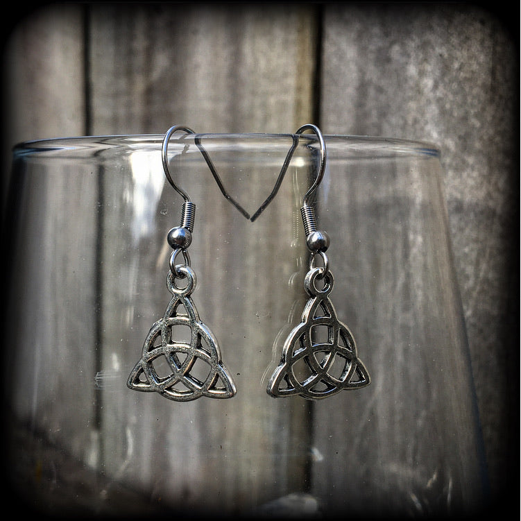 Triquetra earrings-Trinity knot earrings