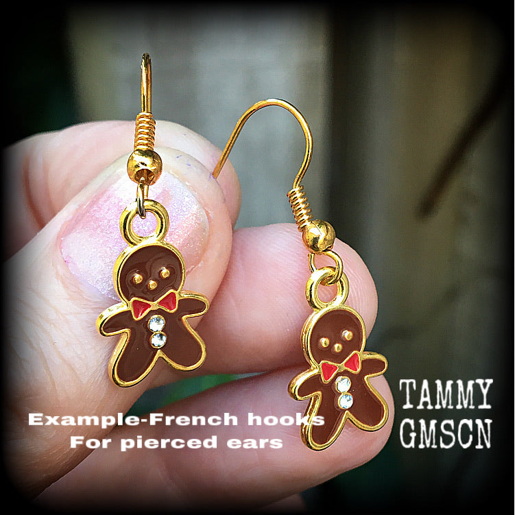 Gingerbread men earrings-Christmas earrings