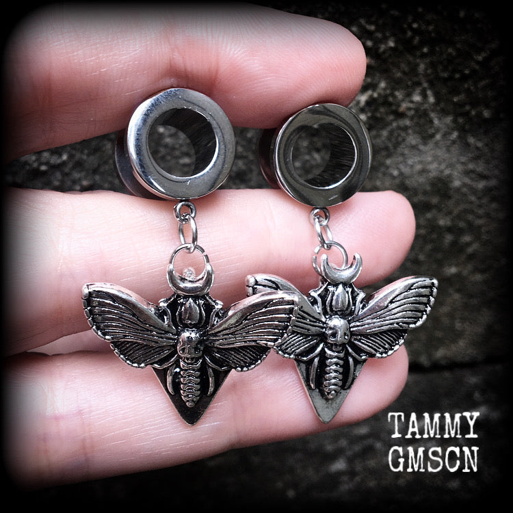 Deaths head moth tunnels-Moth earrings