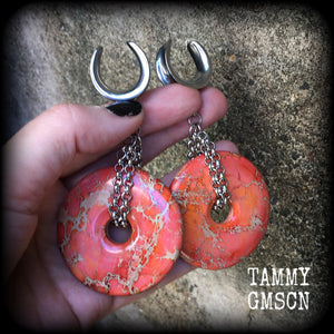 Ocean jasper ear weights