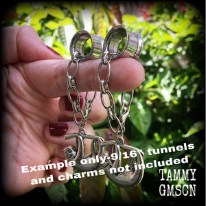 DIY 0 gauge chain for tunnel earrings