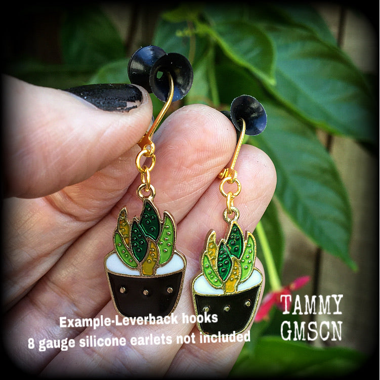 Aloe vera earrings-Cactus earrings