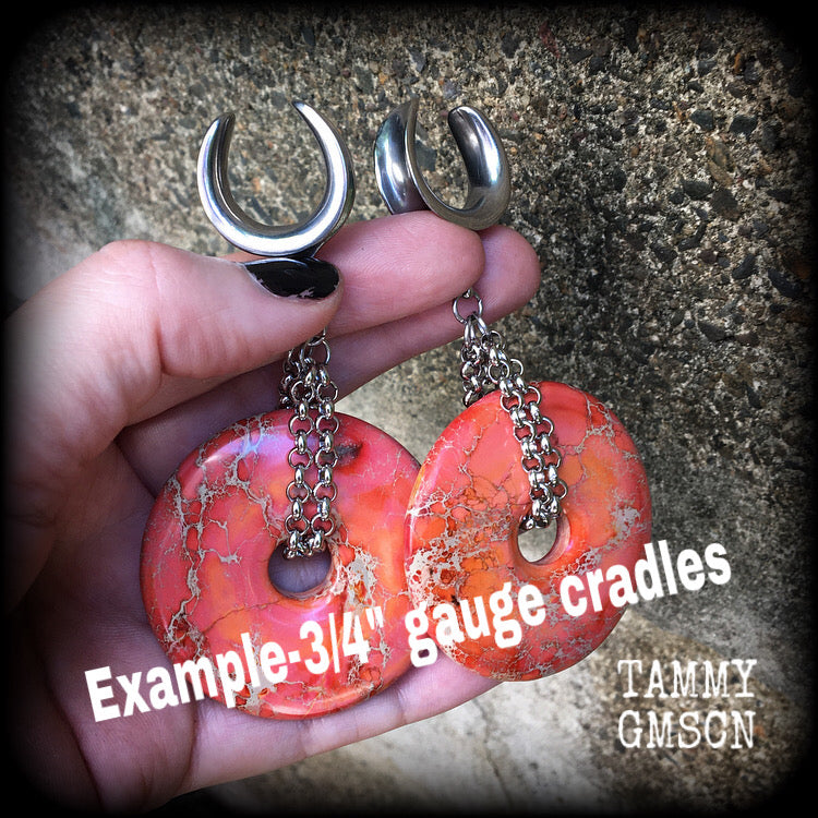 Ocean jasper ear weights