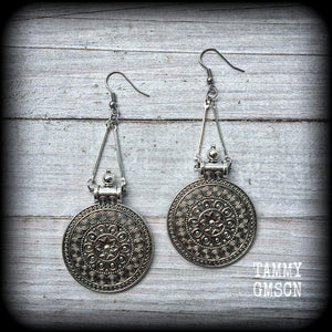 Artemis shield maiden earrings-Mandala earrings