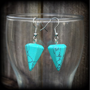 Turquoise earrings-Gemstone earrings