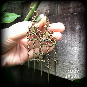 Three of swords earrings