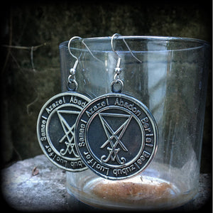 Sigil of Lucifer earrings-Occult earrings