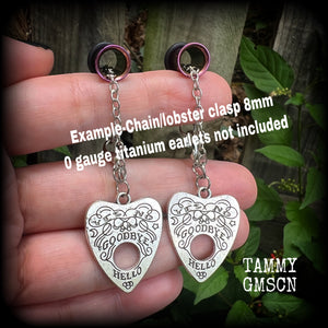 Ouija board planchette gauged earrings