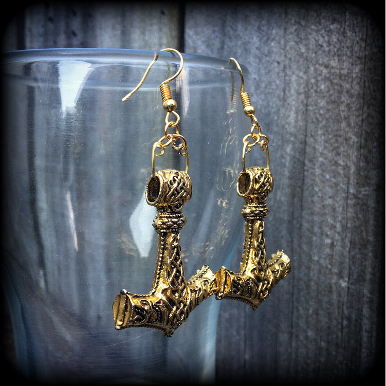 Norse earrings-Thors hammer earrings