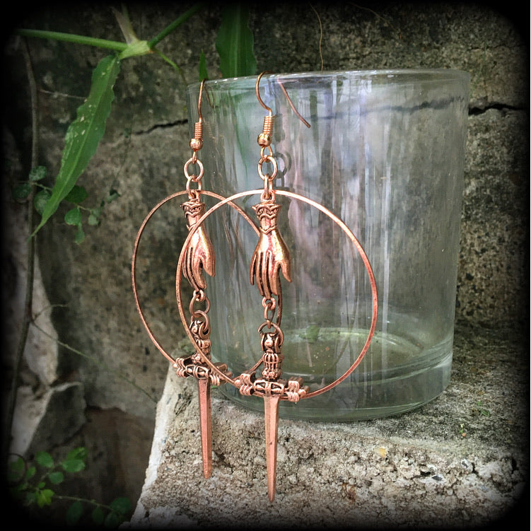 Tarot earrings-Ace of swords earrings