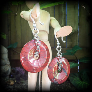 Red jasper ear weights-Ear hangers