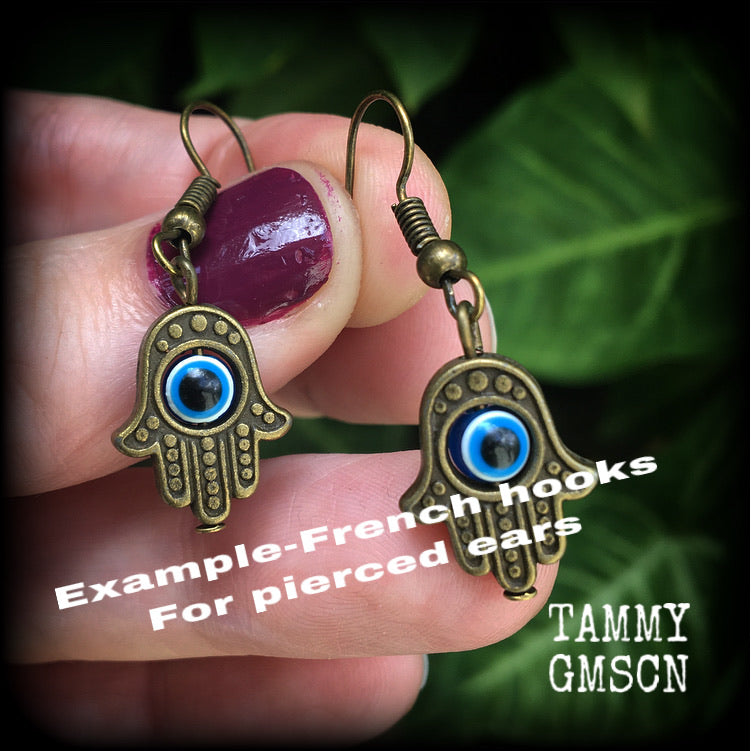 Hamsa hand earrings-Hand of Fatima earrings