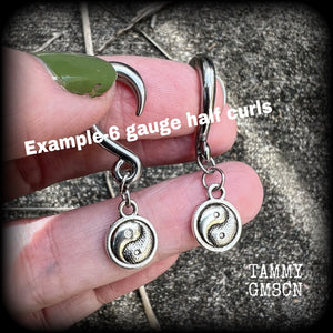 Yin Yang gauged earrings