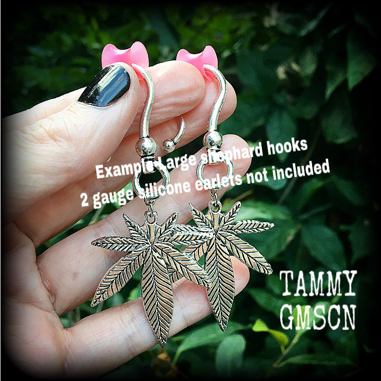 Cannabis leaf earrings-Hemp earrings