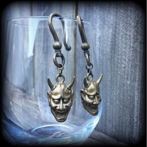 Hannya mask earrings-Ear hangers