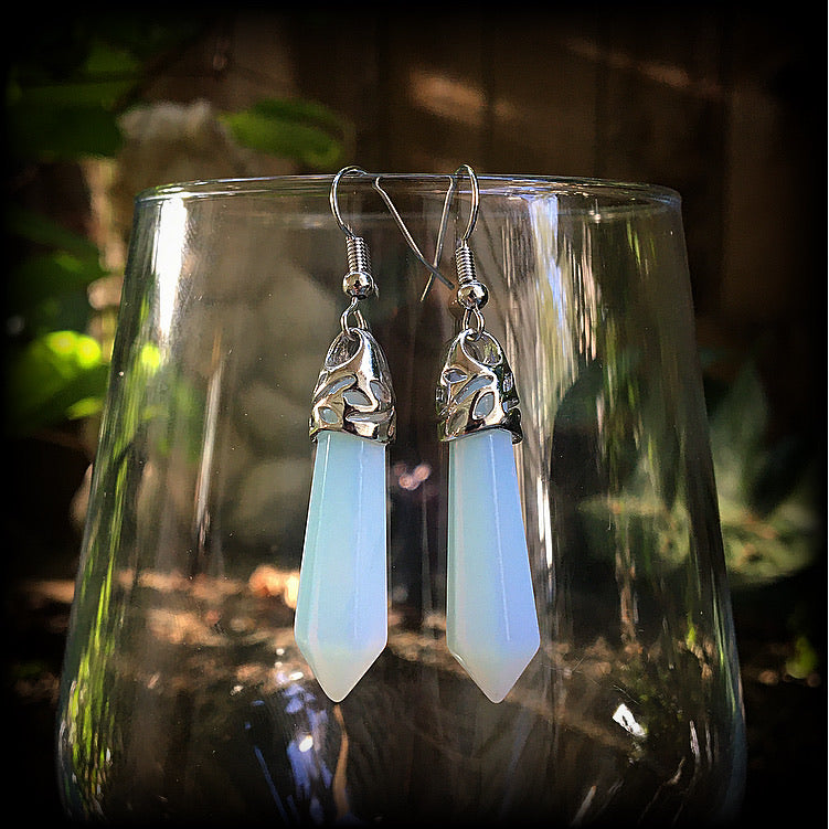 Moonstone earrings-Opalite earrings