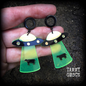 UFO tunnel earrings