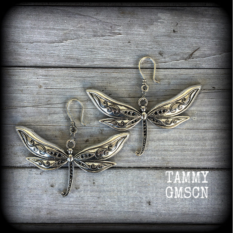 Dragonfly earrings-Ear hangers