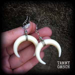 Double Horn earrings-Artemis earrings