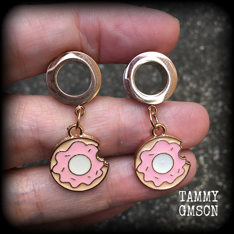 Iced donut tunnel earrings