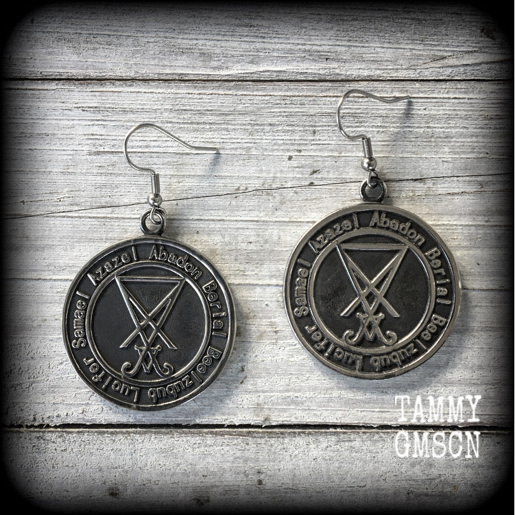 Sigil of Lucifer earrings-Occult earrings