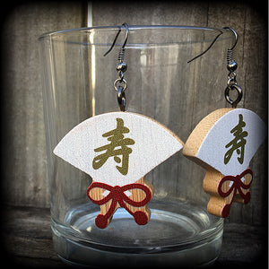 Harisen earrings-Japanese fan earrings