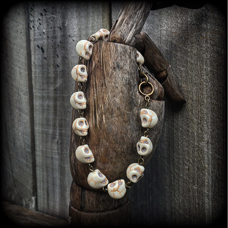 Skull bracelet-Stone bracelet