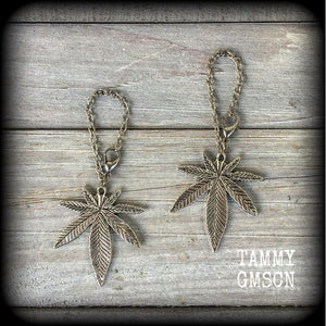 Cannabis leaf earrings-Hemp earrings