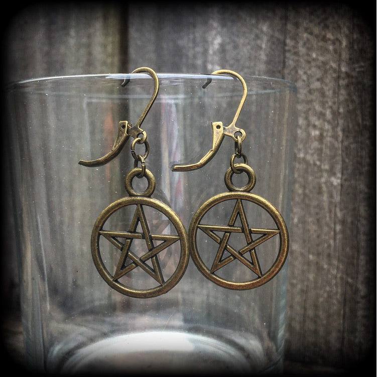 Pentagram earrings-Pentacle earrings