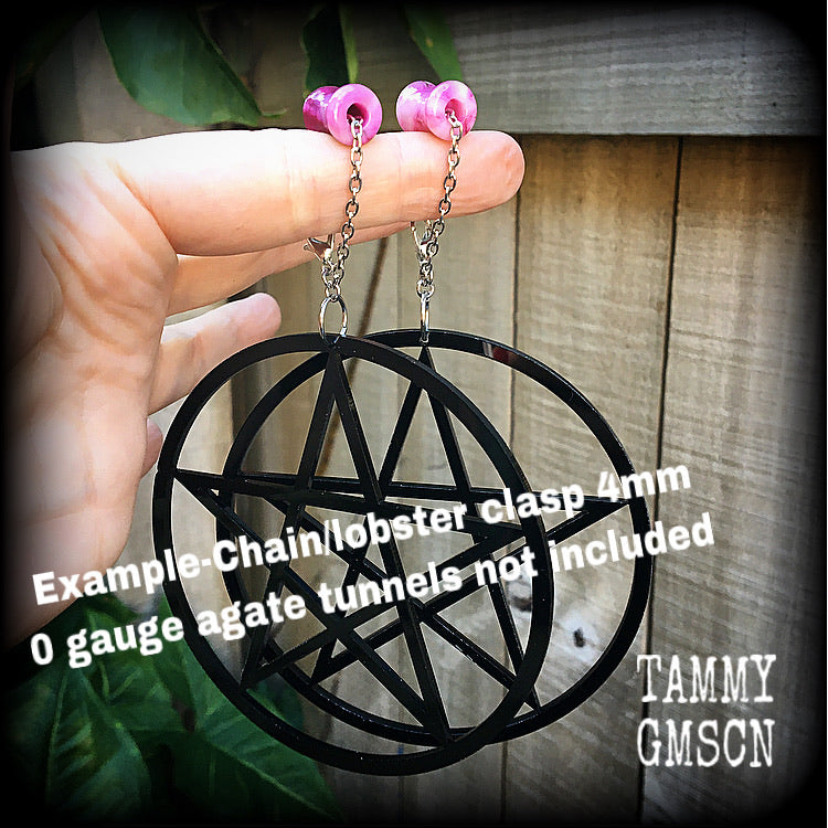 Oversized pentagram earrings