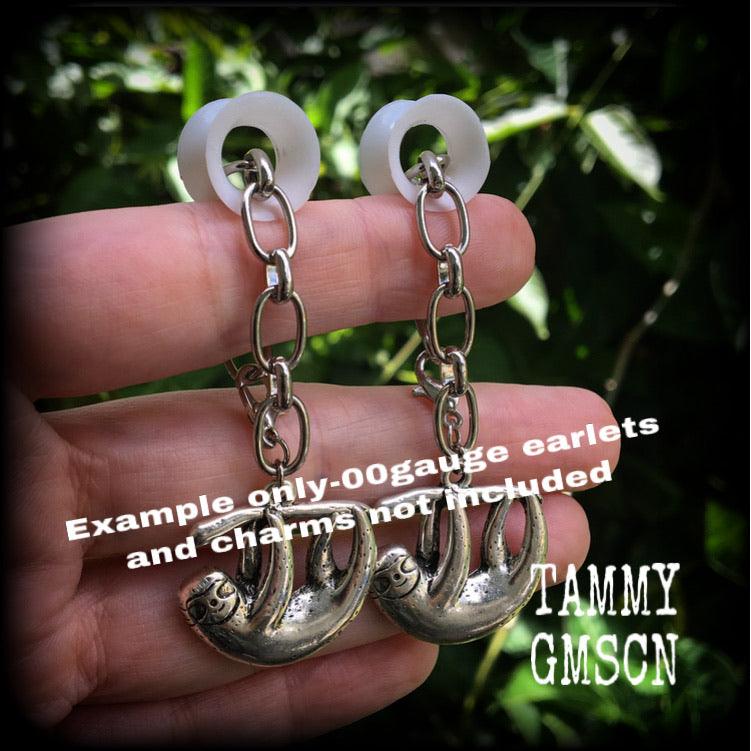 DIY 0 gauge chain for tunnel earrings