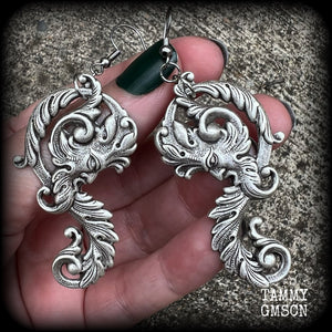 Baroque Green man earrings-Greenman earrings