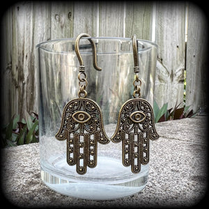 Hamsa hand earrings-Hand of Fatima earrings