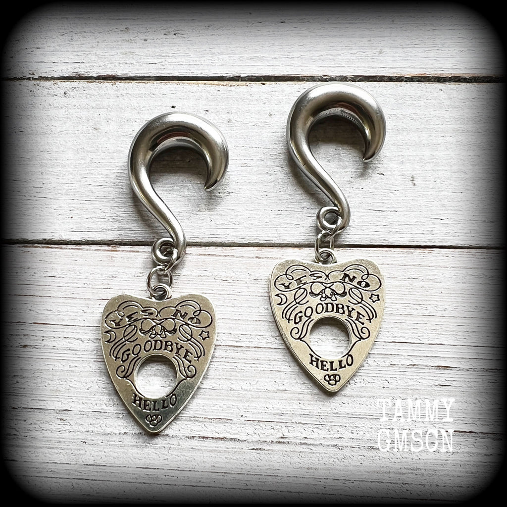 Ouija board planchette gauged earrings