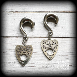 Ouija board planchette gauged earrings