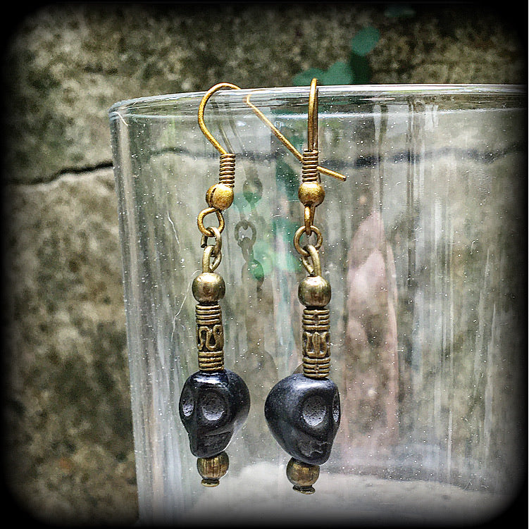 Ogoun earrings-Skull earrings