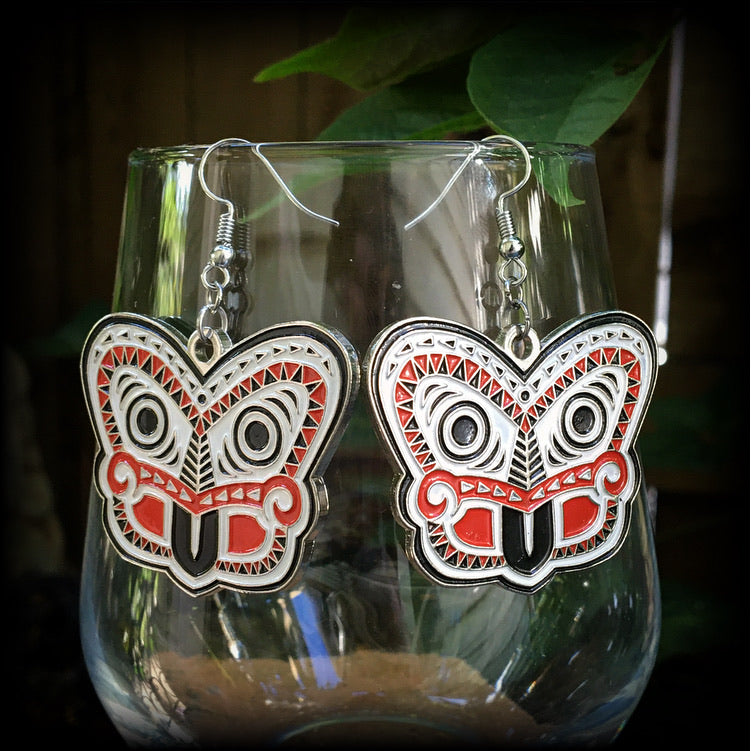 Polynesian earrings-Maori earrings-Tiki earrings