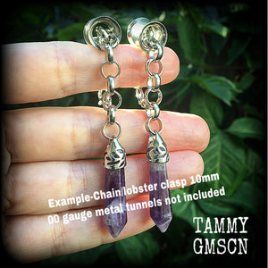 00 gauge gemstone tunnel dangles